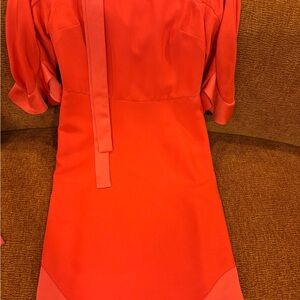 Banana Republic Bright Red Tie-Neck Mini Dress